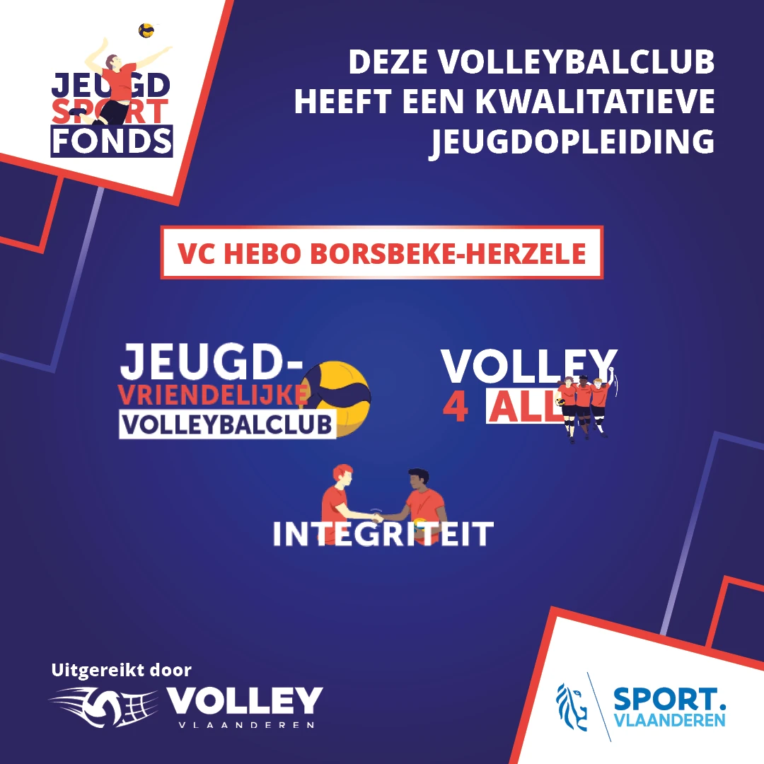 Jeugdsportfonds-label voor VC Hebo Borsbeke-Herzele